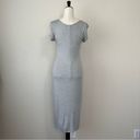 See You Monday  Gray Bodycon V-neck Midi Dress Photo 5