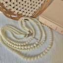 American Vintage Vintage “Olwen” Four Strand Statement Pearl Necklace Long Classic Maximalist Photo 4