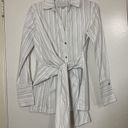 Brochu Walker  Striped White button down crewe wrap top size xs Photo 1