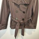 ZARA  Basic Double Breasted Brown Trench Coat - size Large Photo 3