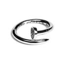 Chrome Hearts Silver Twisted Flat Head Nail Ring Photo 0