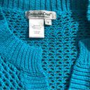 Coldwater Creek  cardigan sweater crochet  blue open see through Size S Photo 3