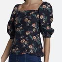 Polo  Ralph Lauren Stan Linen Blue Floral Puff Sleeve Square Neck size 8 Photo 1