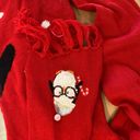 Holiday Time Christmas Red Sweater Scarf Set Acrylic New Womens Medium Pullover Penguin Photo 5