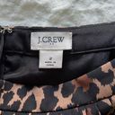 J.Crew  - Leopard Animal Print Lined Pleated Mini Skirt Size 2 100% Polyester. Photo 2