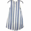 Harper Striped Mini Dress Sleeveless Linen Rayon Blend Blue White Womens Sz XXS Photo 1