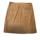 Versona  Skirt Medium Brown Faux Suede Lace Up Mini Western BOHO Polyester Photo 1