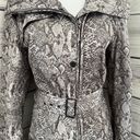 Platinum Utex Snakeskin Print Trench Rain Coat Tan Size M Photo 1