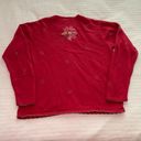 Talbots PL  Red Cardigan with Floral Embroidery Photo 1