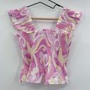 Hill House  The Paz 100% Linen Top Candy Kaleidoscope Photo 2