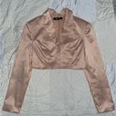 Forever 21 Pink Satin Cropped Blazer Photo 0