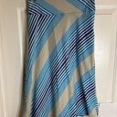 Marmot Ladies flared full midi length blue striped cotton blend skirt size XS Photo 4