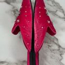 White House | Black Market  Pink Velvet Crystal Embellished Pointed Regency Mules 7 Photo 7