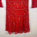 Ruby ERIN Erin Fetherston Lace 3/4 Sleeve Dress,  Red Ling Sleeve Size 0 Photo 5