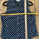 st. john's bay  Blue Polka Dot Sleeveless Blouse  Size Petite Large Photo 3