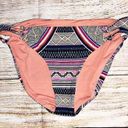 Red Carter  Coral Aztec Bikini Classic Strap Tab Side Hipster Bottom Size XS Photo 0