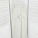 ZARA Flowy Textured Maxi Slip Dress Ivory White Medium Monochrome Stripe Photo 10