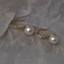 Elegant White Pearl Dangle Drop Earrings for Women,Pearl Earrings Gold Photo 1