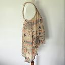 Modcloth  Doe & Rae Taupe Abstract Patchwork Braid Back High Low Tank Size Large Photo 3