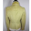 W By Worth  Faux Suede & Fur Trim Collared Green Women's Button Up Jacket Size 4 Photo 3