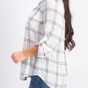 Fortune + Ivy  Christelle Button Down White Plaid Blouse Sz M NWT Photo 0