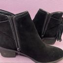 American Eagle  Outfitters Tassel Back Suede Ankle Boots Black 6 Photo 5