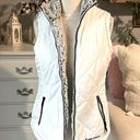 Free Country White Puffer Vest Reversible Charcoal Frosted Sherpa Zip Ski Jacket Womens Small Photo 0