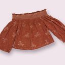 Arizona Jean Company Off the shoulder rust orange crop top with bell sleeve size medium Photo 1