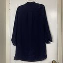 Massimo Dutti  Navy Blue Button front Mulberry silk tunic blouse shirt size US 4 Photo 3