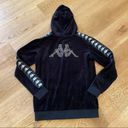 Kappa  222 Banda Stech Zip Velour Hoodie in Black Smoke Photo 5