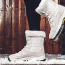 Winter Snow Boots Comfortable Faux Fur Lined Mid Calf Outdoor Waterproof… White Size 7.5 Photo 1