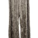 NEW Cal Style Crushed Velvet Wide Leg Pants Taupe Pull On Elastic Waist Size 2XL Photo 0