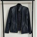 Cole Haan  Faux Leather Jacket Navy Size S Photo 0