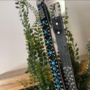 Vintage Boho Blue Jeweled Western Belt SZ S Silver Hardware Photo 7