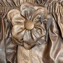 Source Unknown Faux‎ Brown Leather Flower Cutout Handbag Photo 2