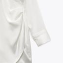 ZARA Satin Effect Mini Party Coctail Date Shower Wedding Night Out Long Sleeve dress Photo 13