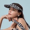 Lele Sadoughi NWT  x Solid & Striped Collab Zebra Visor Animal Print Furry Fuzzy Photo 0