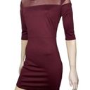 BB Dakota  Women’s Size S Burgundy Maroon Stretchy Bodycon Mesh Top Mini Dress Photo 1