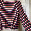 Blu Pepper  Lightweight Knit Long Sleeve Cropped Crewneck Striped Top Ove… Photo 7