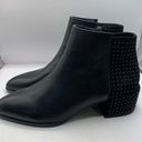 Donald Pliner  DEVASP LEATHER & SUEDE STUDDED BOOTIE black soft leather size 8M Photo 2