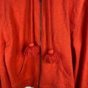 CAbi  Womens Poet Sleeve Oversized Tassel Zip Up Hoodie Coral Orange size Small Photo 4