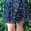 Banana Republic Navy Blue Floral Pleated A-Line  Skirt Size 10 Photo 0