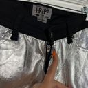 Tripp NYC New  Metallic Front Pants Black Back RARE Size 26/3 Photo 2