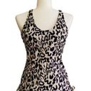 Esprlia Tankini Animal Print Black Cream Crisscross Straps Side Tie Swim Medium Photo 0