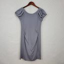 Gap  Maternity Womens Dress Size S Gray Puff Sleeve Exposed Back Zip Stretch Midi Photo 0