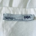 ZARA  Femme Beaded Short Sleeve Shirt White Silver Size Small Photo 3