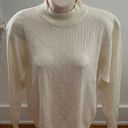 Alfred Dunner Petite Alfred Dunner Vintage Wool Blend Ivory Cottagecore Coastal Cable Knit Turtleneck Sweater, size L Petite  Photo 0