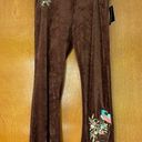 BCBGMAXAZRIA  Vintage Y2K Chocolate Brown Embroidered Velour Track Pants Photo 0