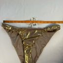 Good American NWT  Size 4 / XL Mink Gold Reversible Metallic Better Bikini Bottom Photo 3