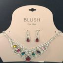 Blush Elegant  Multi Color Crystal Choker Set Earr Photo 0